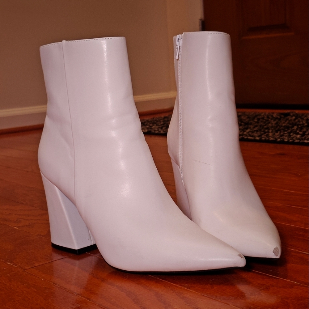 Madden Girl White Ankle Boots